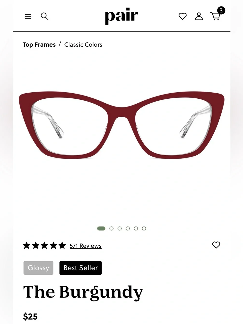 Pair Eyewear. Wanda Topper. Burgundy